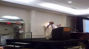 Muhammad Shitu addressing the 2016 IACD International Conference held at Minneapolis, Minnesota, USA