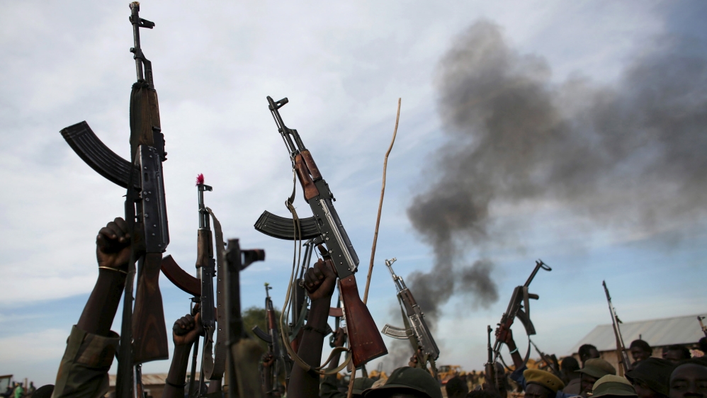 Violence in eastern South Sudan forces 60 aid workers to flee as new battles erupt in the northwestern town of Raga.