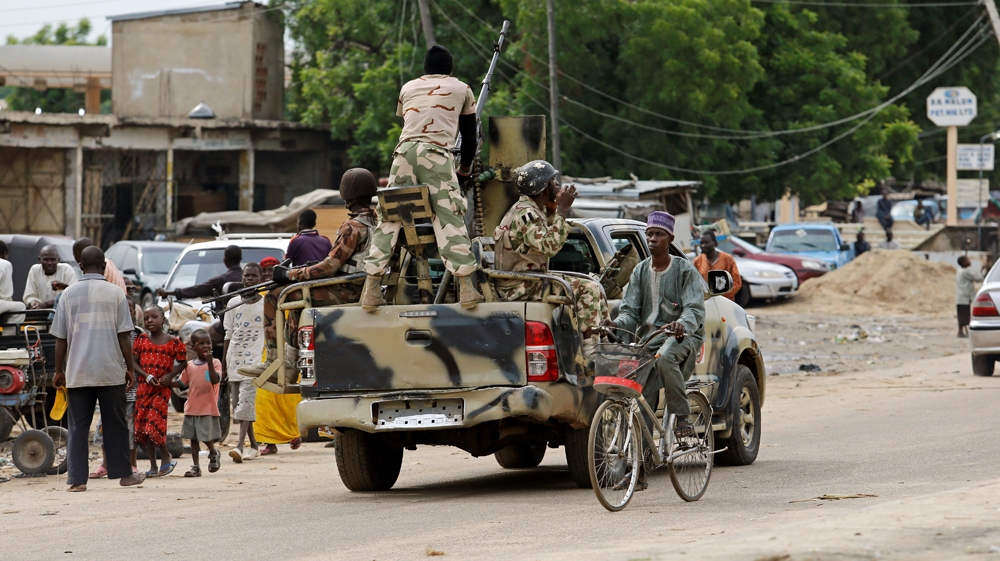 Nine civilians are killed in suicide attacks in Nigeria's Maiduguri, while eight troops die in raid in next-door Chad.
