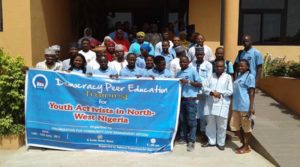 Youth democracy activists in a group picture shortly after the training